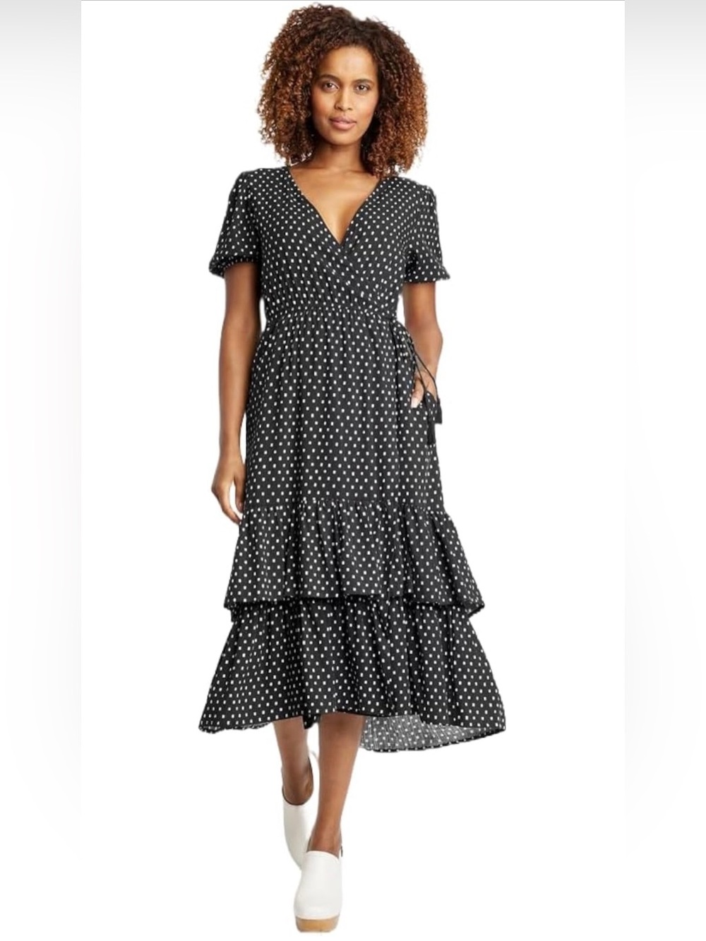 Knox Rose Polka Dot Wrap Midi Dress